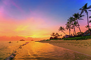 Lanikai Beach Canoes at Sunrise Photograph by Aloha Art