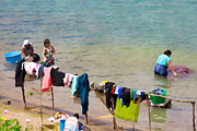 Laundry day in Guatemala 2 - Digital Paint Digital Art by Tatiana Travelways