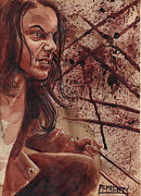 Laura - dry blood Painting by Ryan Almighty