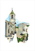 L'Eglise St Martin, Dauphin, Haute Provence Painting by Joan Cordell