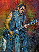 Lenny Kravitz, musician Mixed Media by Mal Bray Lenny Kravitz, musician Mixed Media by Mal Bray