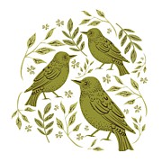 Little Wrens Hiding In The Hedgerow Painting by Little Bunny Sunshine