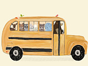 Little Yellow Bus Painting by Bri Buckley