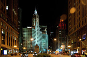 Looking North on Michigan Avenue at Wrigley Building Photograph by David Levin