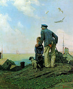 Looking Out To Sea Painting by Norman Rockwell