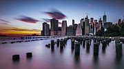 Lower Manhattan Purple Sunset Photograph by Alissa Beth Photography