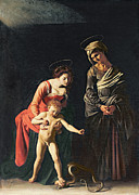 Madonna and Child with a Serpent Painting by Michelangelo Merisi da Caravaggio