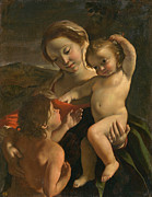 Madonna and Child with the Infant Saint John the Baptist Painting by Giovanni Lanfranco Madonna and Child with the Infant Saint John the Baptist Painting by Giovanni Lanfranco