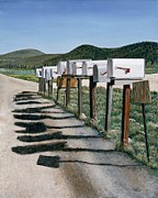 Mail Boxes Painting by Jiji Lee