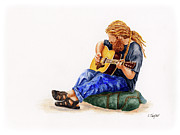 Main Street Minstrel 2 Painting by Lori Taylor Main Street Minstrel 2 Painting by Lori Taylor