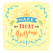 Make Today Awesome Painting by Little Bunny Sunshine
