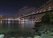 Manhattan Bridge Twinkles at Dusk Photograph by Alissa Beth Photography