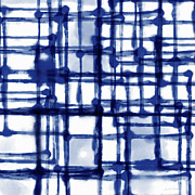 Mantra In Blue- Art by Linda Woods Mixed Media by Linda Woods
