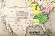 Map of the United States Drawing by John Warner Barber and Henry Hare