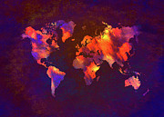 Map Of The World Art Digital Art by Justyna Jaszke JBJart