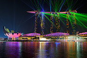 Marina Bay Sands Lasershow Photograph by Martin Fleckenstein
