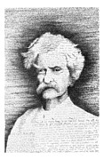 Mark Twain in his own words Drawing by Phil Vance