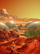 Mars Colony Painting by Don Dixon