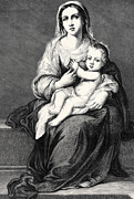 Mary with the Child Jesus Drawing by German School