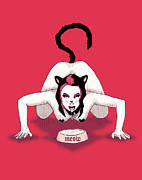 Meow Drawing by Ludwig Van Bacon