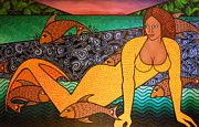 Mermaid and Friends Painting by Bryon Stewart