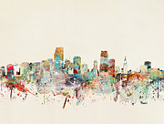 Miami Florida City Skyline Painting by Bri Buckley