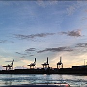 Miami, Port Of Miami, Florida, Crane Photograph by Juan Silva