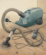 Mice and Monster Painting by Kestutis Kasparavicius