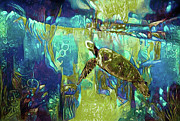Midnight Swim Mixed Media by Susan Maxwell Schmidt