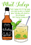 Mint Julep Recipe Painting by Little Bunny Sunshine