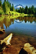Mirror Lake - Mount Hood Painting by Jeffrey Kolker Mirror Lake - Mount Hood Painting by Jeffrey Kolker