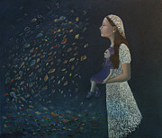 Miss Frost Watching the Autumn Dance Painting by Tone Aanderaa