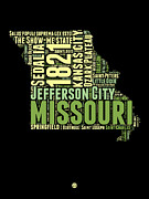 Missouri Word Cloud Map 1 Digital Art by Naxart Studio