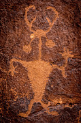 Moab Man Petroglyph Portrait - Utah Photograph by Gary Whitton