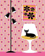 Mod Wallpaper in Pink Digital Art by Donna Mibus