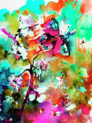 Modern Butterfly Colorful Abstract Painting by Ginette Callaway