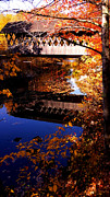 Morning autumn glow on Keniston covered bridge Photograph by Jeff Folger