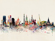 Moscow Russia Skyline Painting by Bri Buckley