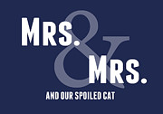 Mrs and Mrs and Cat- Blue Digital Art by Linda Woods Mrs and Mrs and Cat- Blue Digital Art by Linda Woods