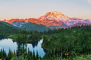 Mt Rainier and Eunice Lake Digital Art by Michael Lee