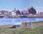 Mudeford Quay Christchurch from Hengistbury Head Painting by Martin Davey