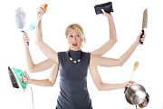 Multitasking housewife Digital Art by Benny Marty