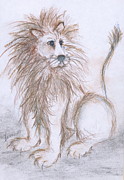 Mya's Lion Drawing by Renee Catherine Wittmann