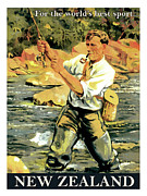 New Zealand, fishing, sport Painting by Long Shot