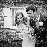 Newlyweds Showered With Rice, C.1960-70s Photograph by H. Armstrong Roberts/ClassicStock
