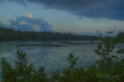 Nocturne at Ames Long Pond Painting by Bill McEntee