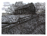 November at the Farm Drawing by Jonathan Baldock