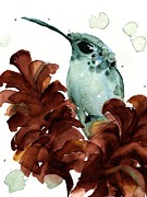 November Hummer Painting by Dawn Derman November Hummer Painting by Dawn Derman