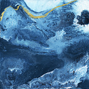 Ocean Gold- Abstract Art by Linda Woods Mixed Media by Linda Woods