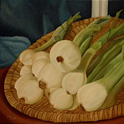 Onions Painting by Angeles M Pomata